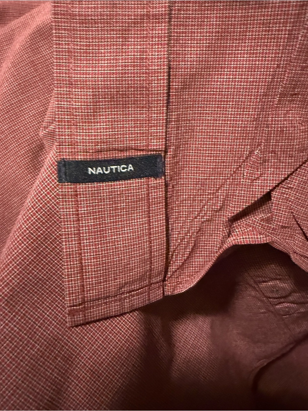 Nautica Men's Long-Sleeve Dress Shirt in Wine - Picture 7 of 7